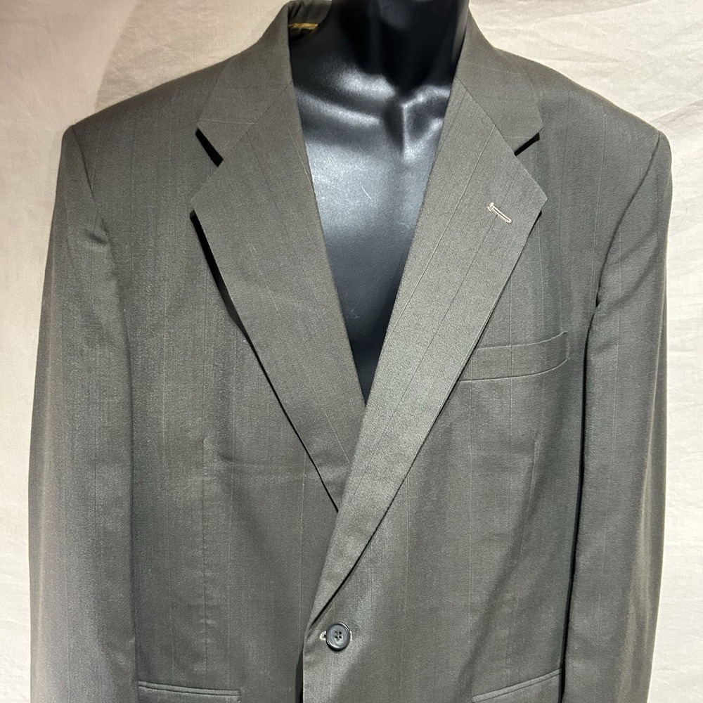 Arnold Palmer Exec Collection Suit Jacket 46L Green Stripe Blazer Assembled DR